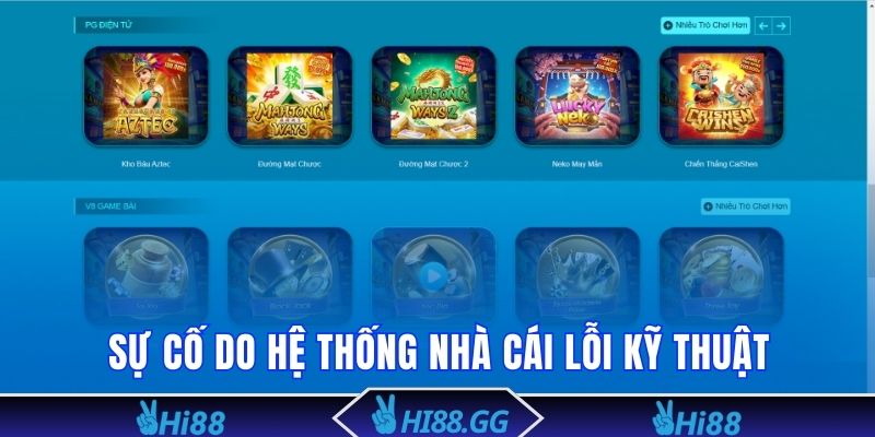 Sự cố phát sinh do hệ thống nhà cái bị lỗi kỹ thuật