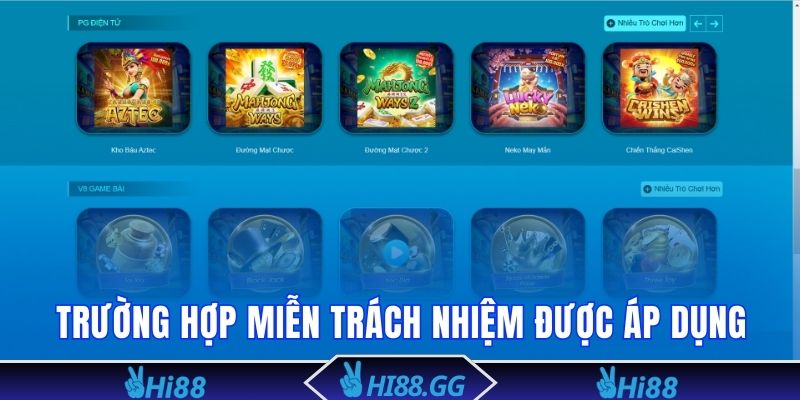 Trường hợp các quy định miễn trừ trách nhiệm được áp dụng
